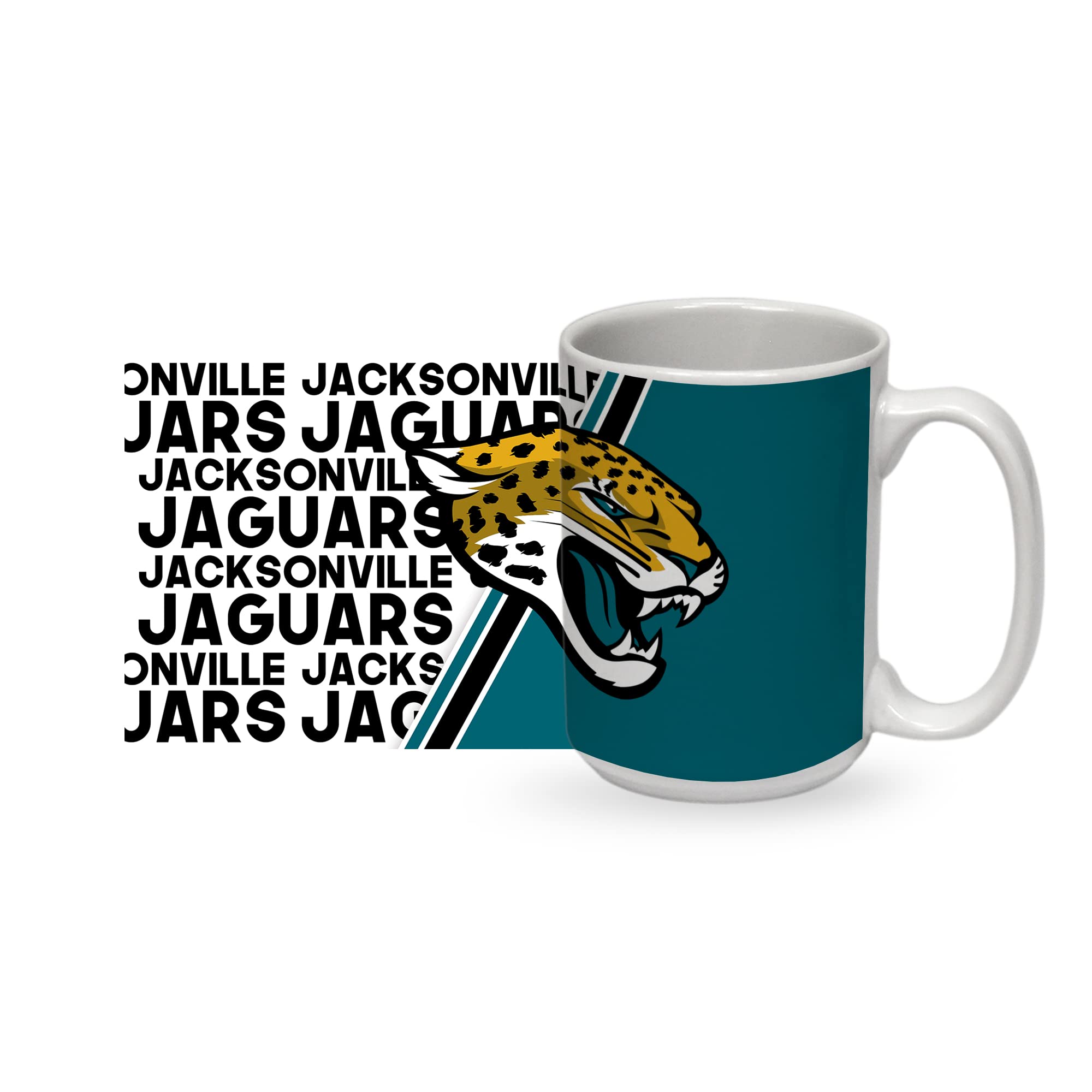 Rico Industries NFL Football Jacksonville Jaguars 15 oz White Ceramic Mug