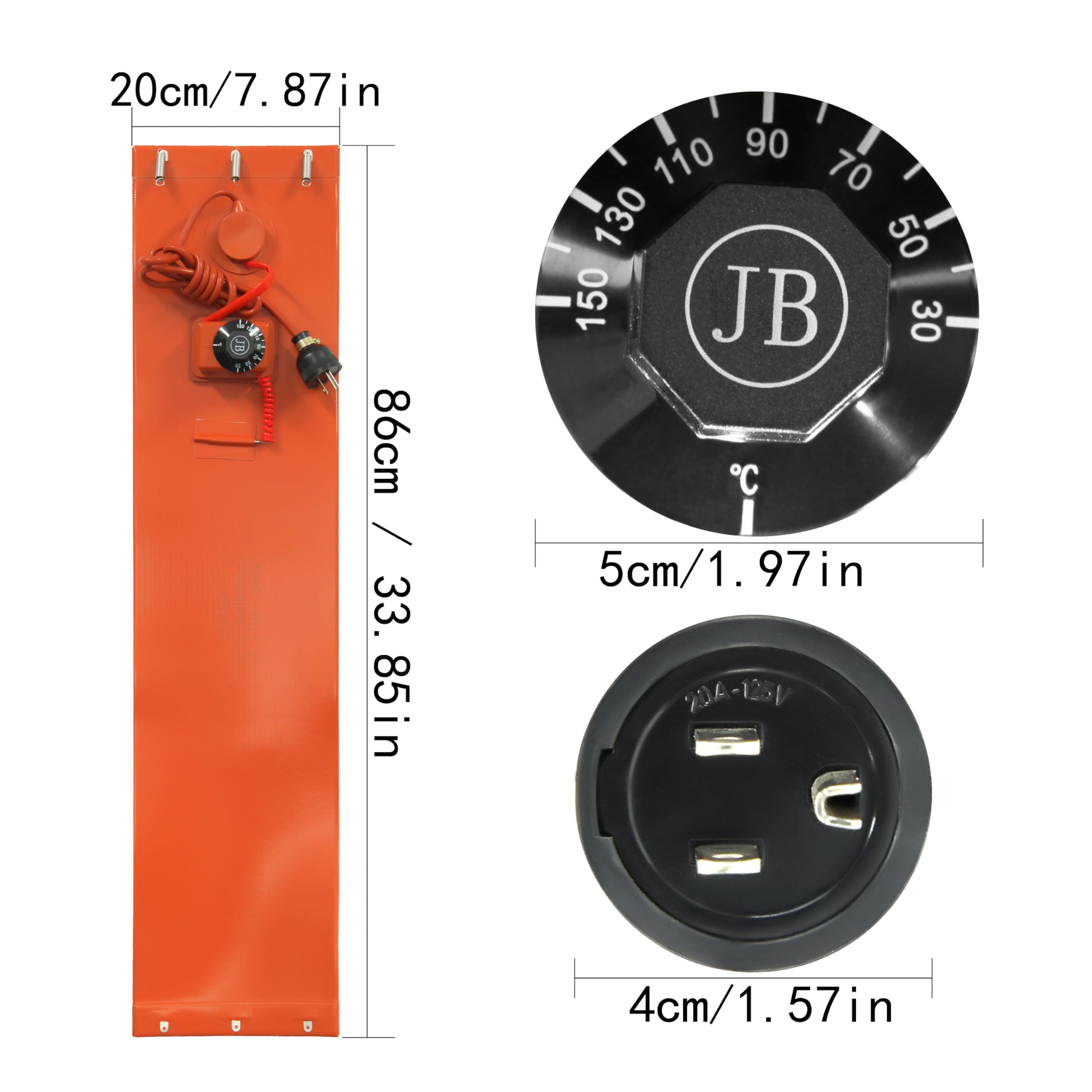 Metal Drum Heater, bucket heater for 5 Gallon Drums,Grease Keg Heater, Insulated Band Heater,800 Watt, 120 Volt (34in-5 Gallon(1 pack))
