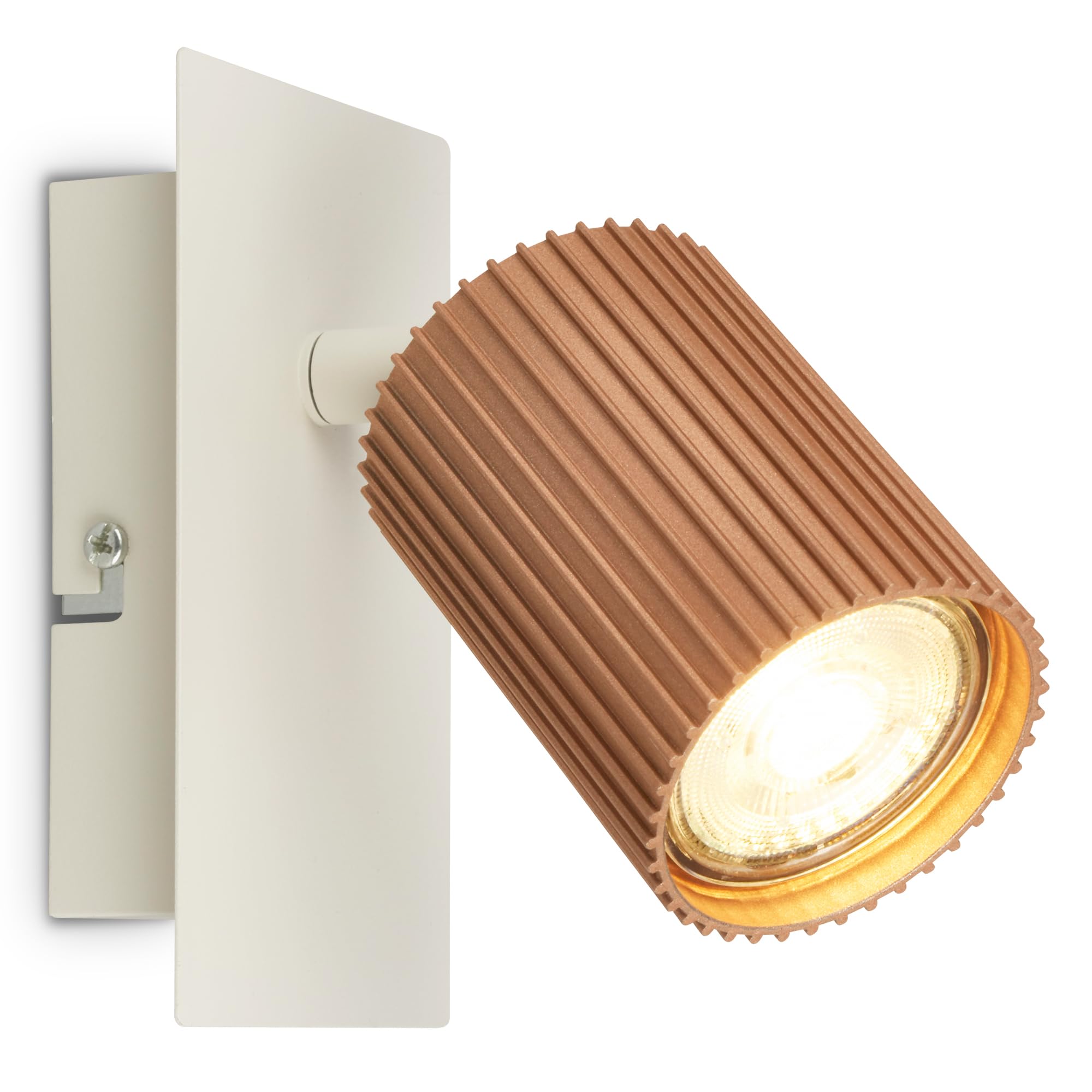 Briloner - Wall Light, Adjustable, GU10 Socket, max. 9W, Wall Lamp, Bedside Lamps, Reading Light, Lounge, Bedroom Lamp, Kitchen, Spotlight, Hall, Living Room, 13x8x9 cm, Warm Grey Coffee