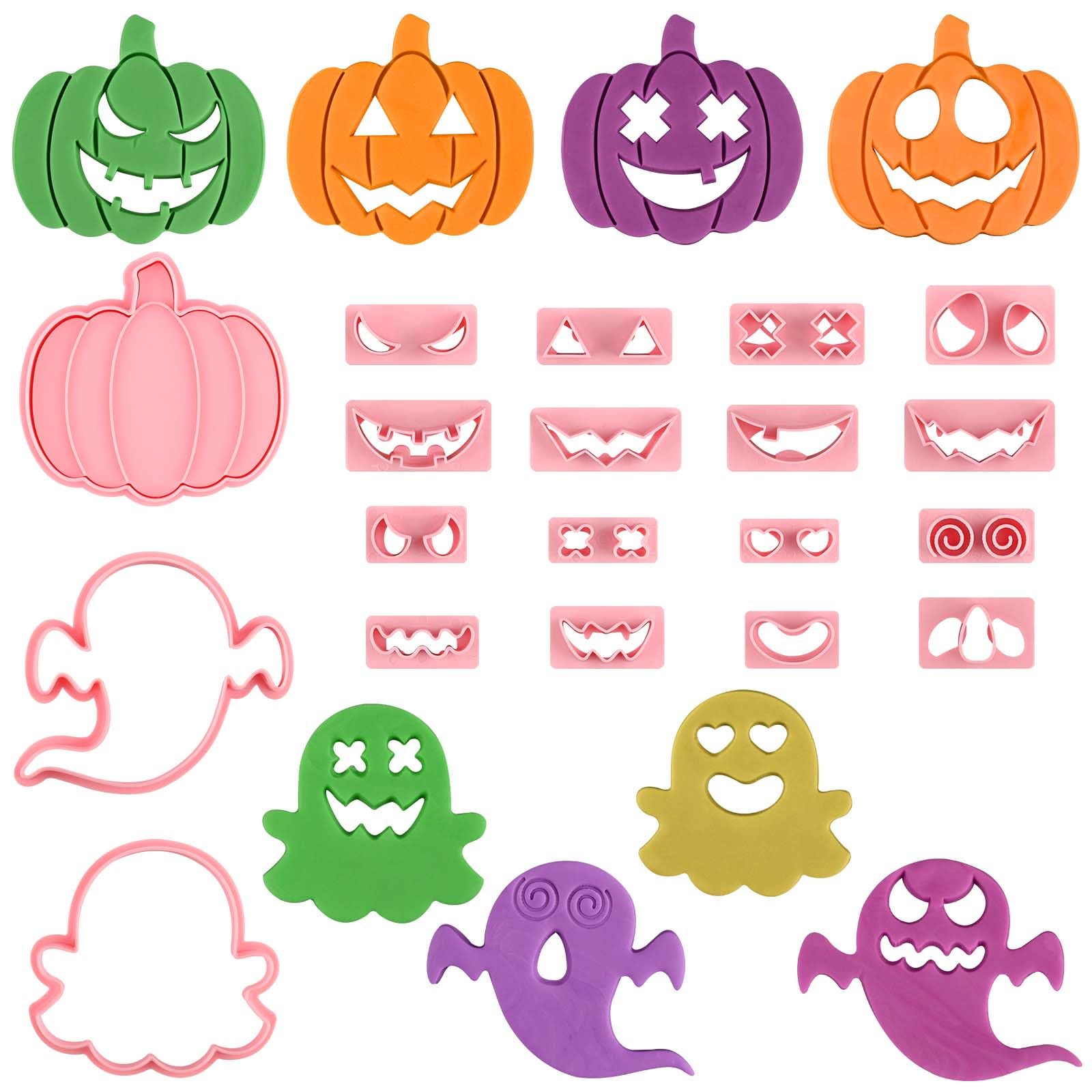 HUAKENER Halloween Cookie Cutters Set, Pumpkin Ghost Cookie Cutter
