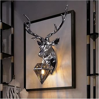 Wall Lamp, V- Silver Gold Antler Wall Lamp for Living Room Bedroom Decor - Stair Light Wall Soconces Modern Wall Lamp Comfortable anniversary