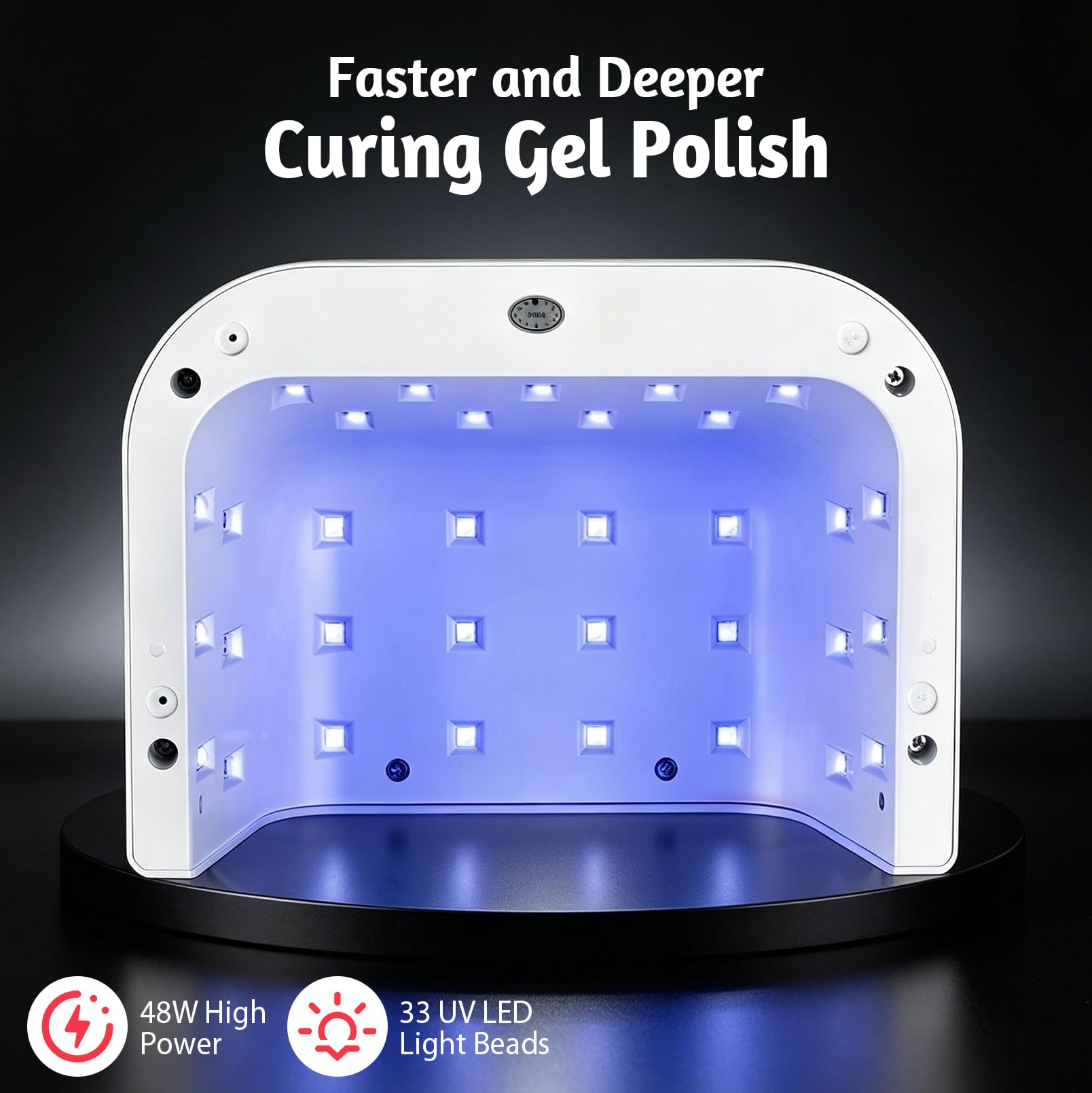 Lámpara UV 2 en 1 de 48 W para uñas de gel, secador de uñas profesional