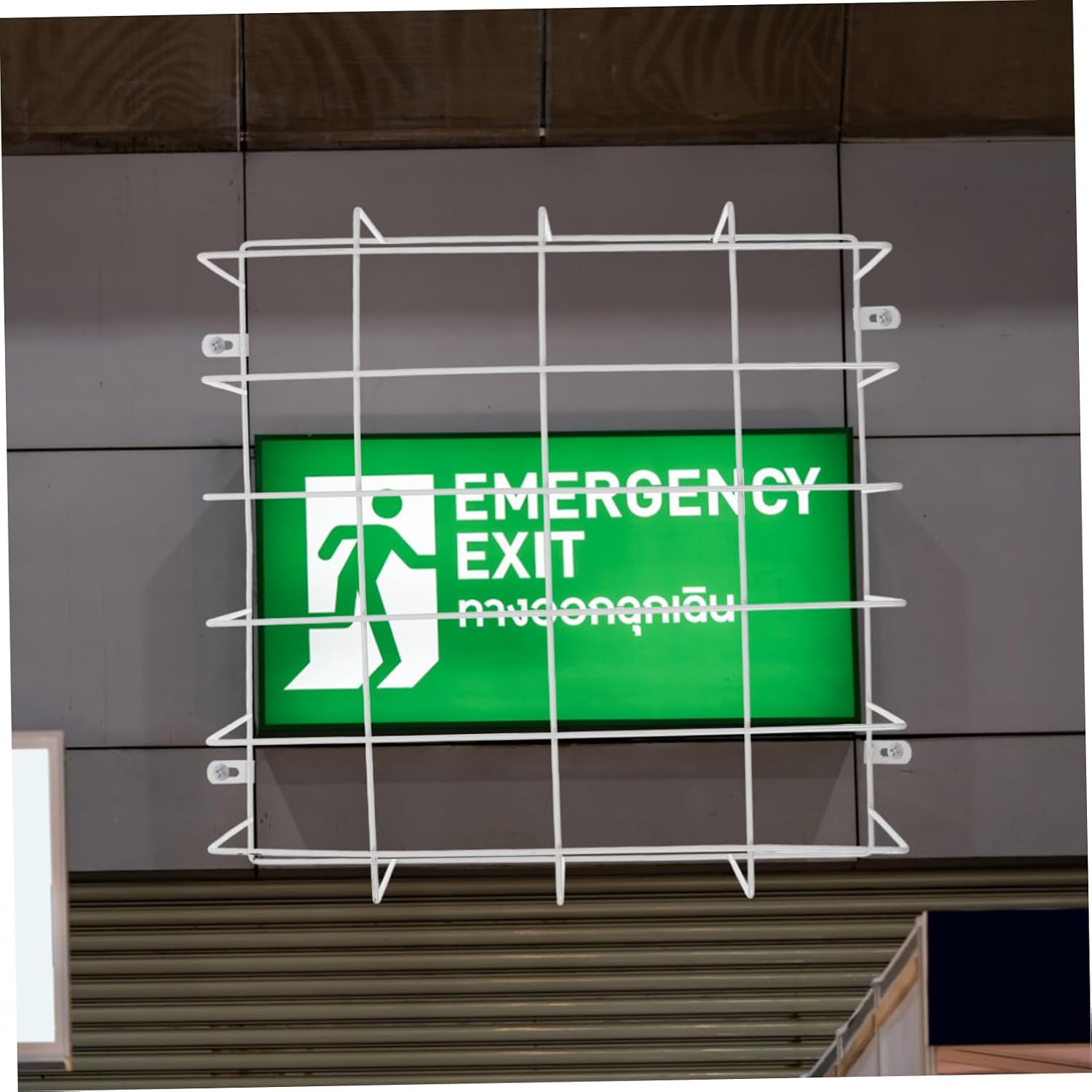 Stainless Steel Exit Sign Guard Wire Cage for Emergency Light Protection Wall Mounted Safety Accessory Vandalism Prevention Cover for Exit Signs