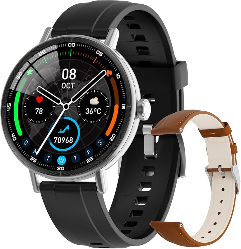 Yoever Okosóra férfiaknak és nőknek hívásfogadással 1,27 hüvelykes 3,9 cm dinamikus óralappal pulzus alvás SpO2 IP68 Samsung iPhone Android