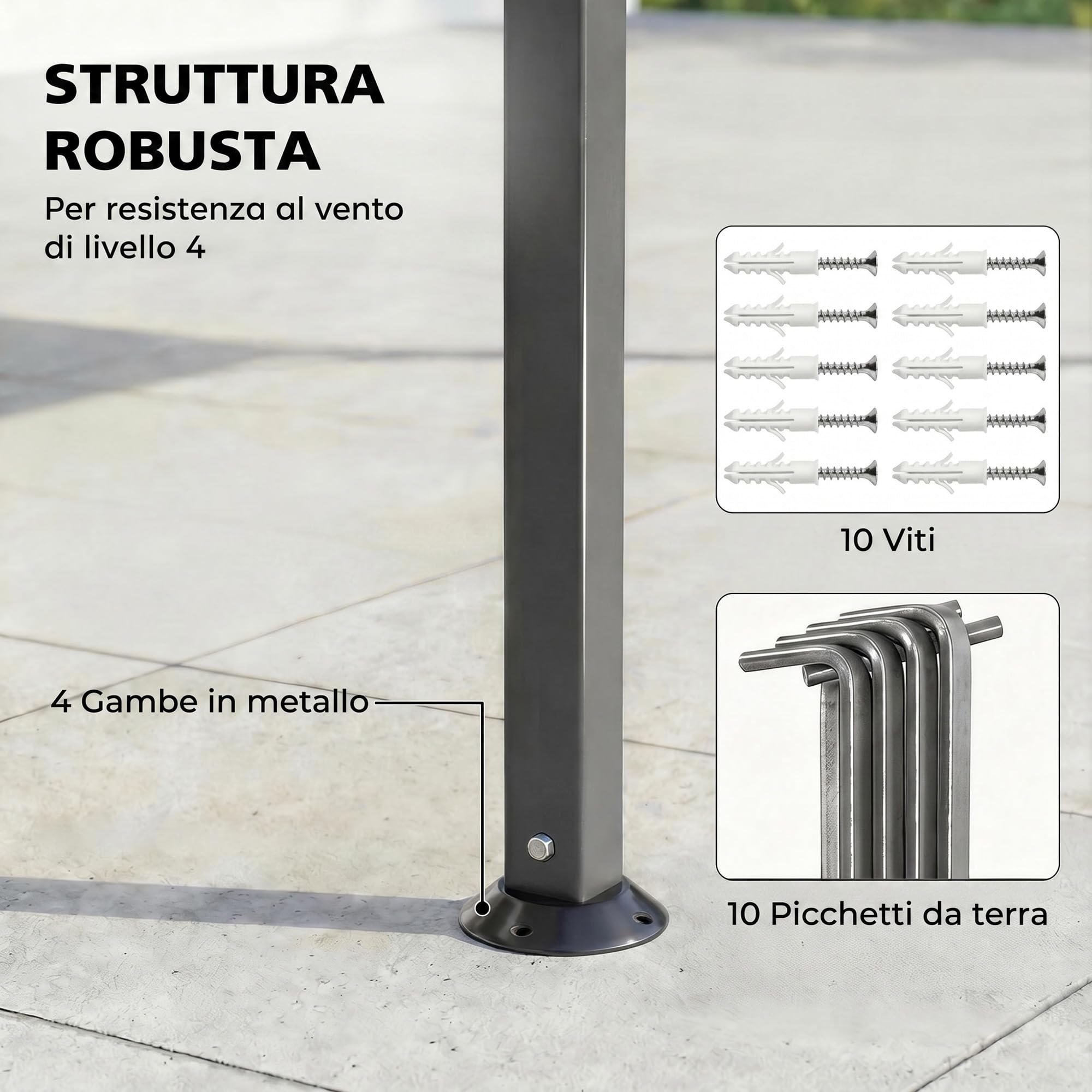 Outsunny Gazebo da Giardino 3.2x3.2 m con Tetto Estensibile, Gazebo da Esterno con Doppio Tetto Ventilato, Fori di Drenaggio in Metallo, per Giardino Balcone Feste Patio, UV30+, Grigio Scuro