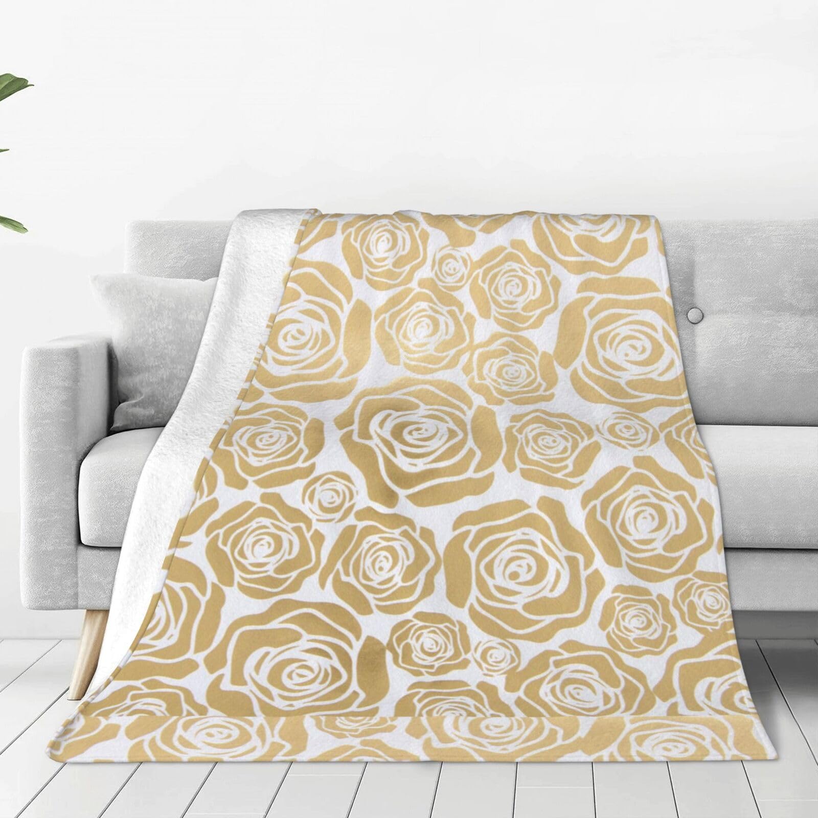 Jbyjbx Flanelldecke – 100x125 Cm, Gelb & Blau, Anti-Pilling, Ultraweich, Für Couch & Bett (Jahreszeiten-Überwurf)