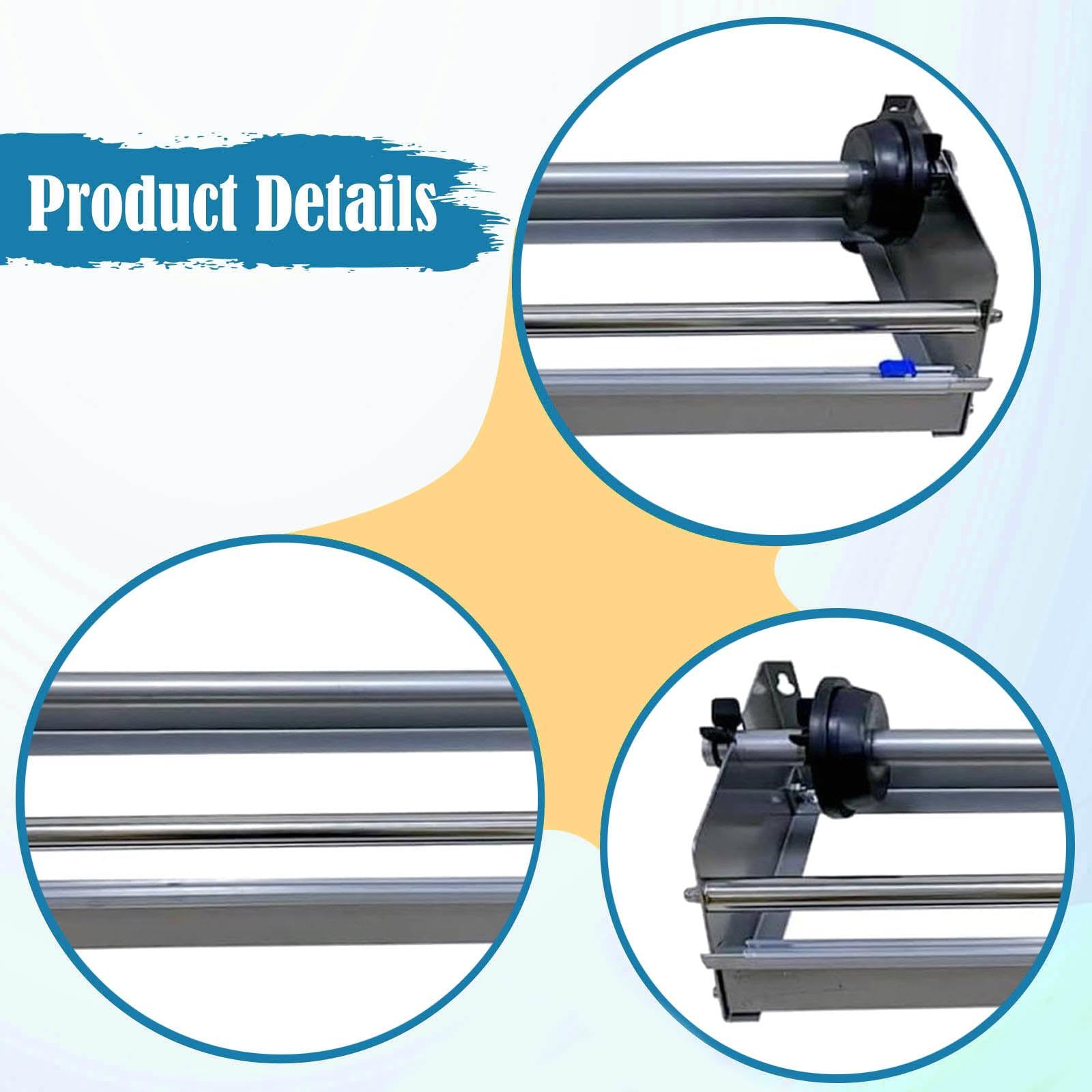 Stretchfolienabroller Palettenwickler Verpackungsfolienhalter Folienabroller Metallkonstruktion mit Integriertem Schneidemesser für Haushalte Betriebe, Silber
