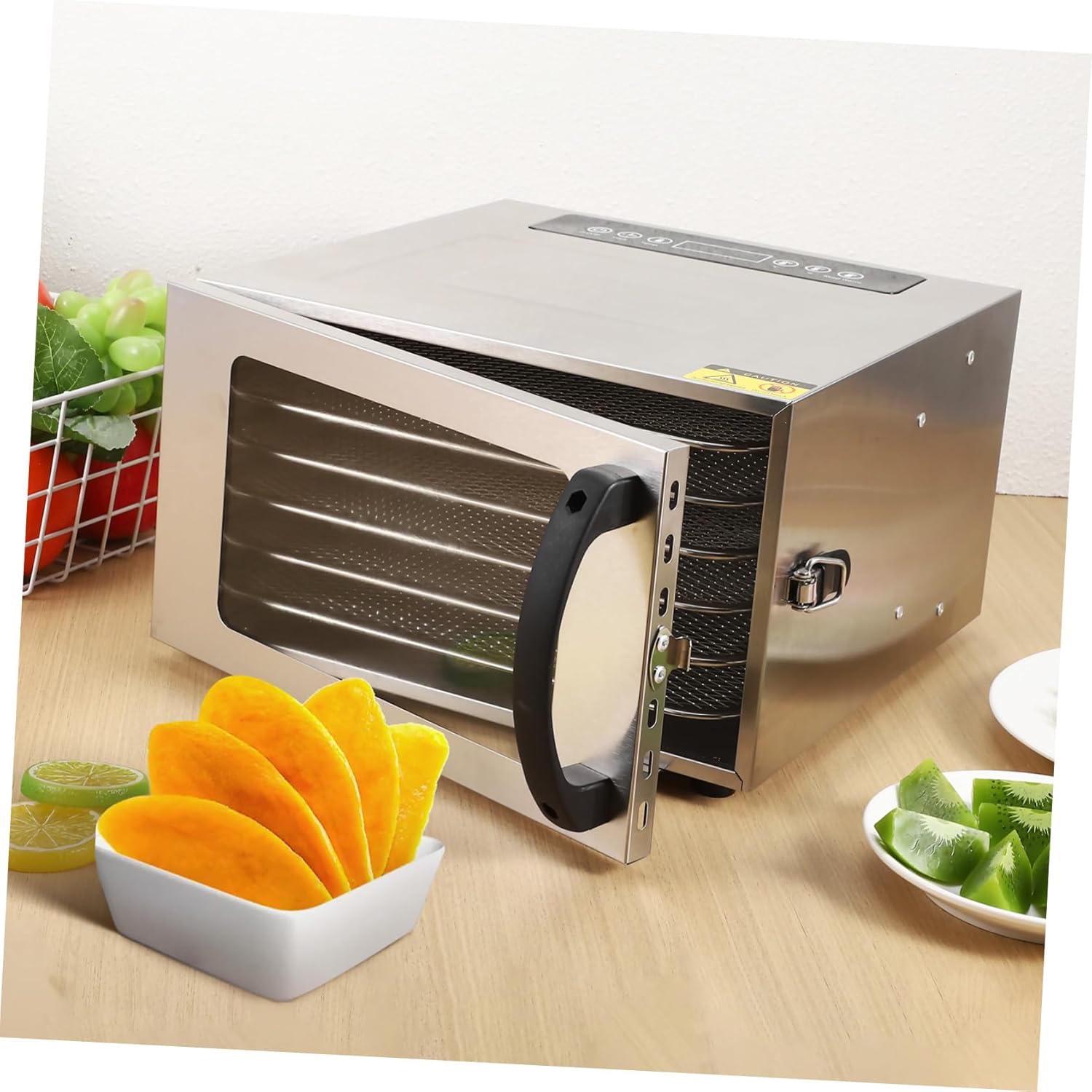 Intelligent Temperature Control Electric Food Dehydrator Stainless Steel Dryer Machine for Meat Vegetables Fruits Healthy Pet Treats Quiet High Capacity Home Food Dryer with Layers