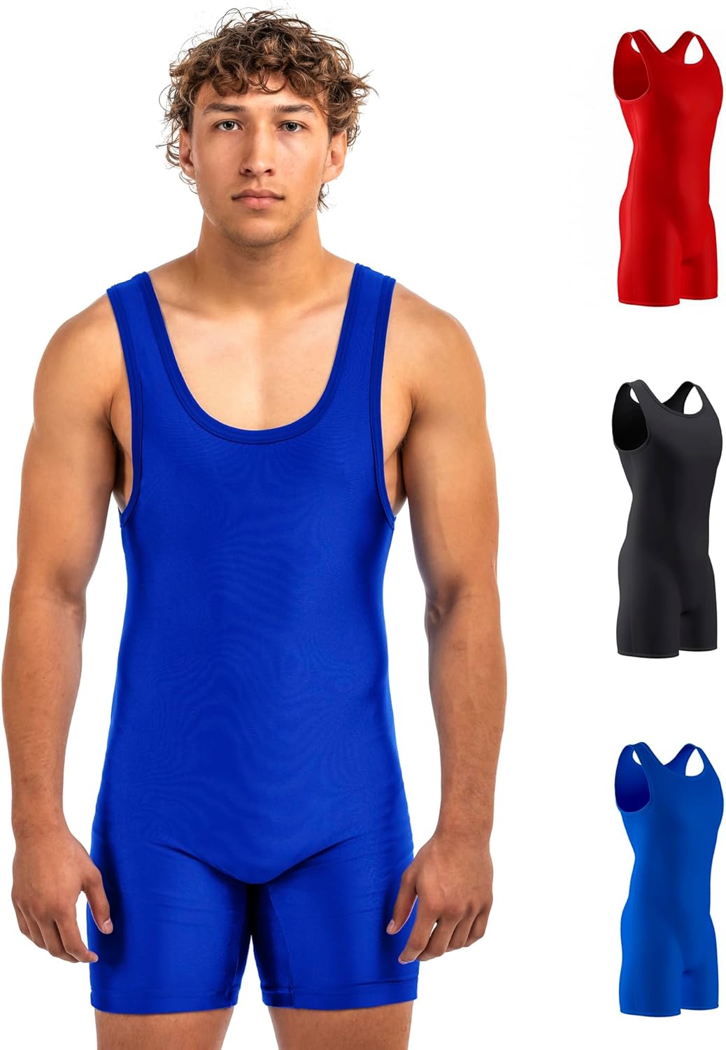 Matman Edge Wrestling Singlet Men Boys Spandex Weightlifting Solid Color