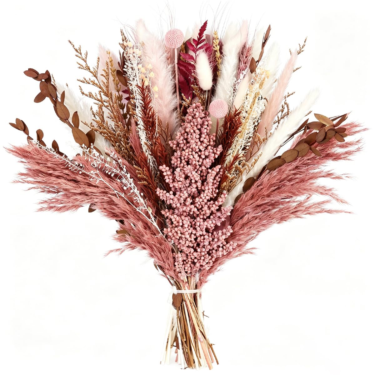 WXQX Dusty Rose & Terracotta Dried Pampas Grass Bouquet