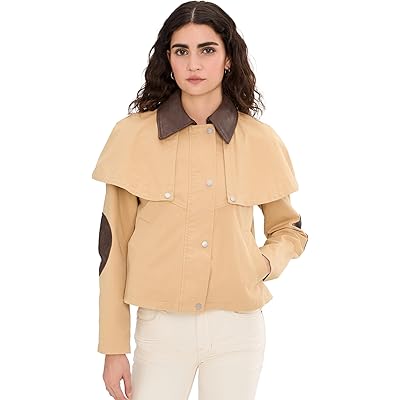 Avec Les Filles Cropped Cape Jacket khaki