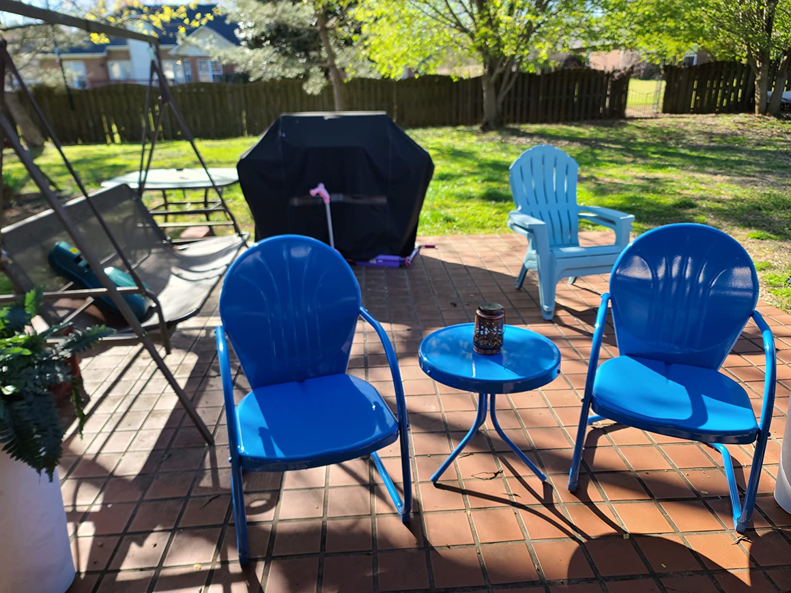 29/mo Finance RICNOD Patio Bistro Set Retro Metal Outdoor Seating Set Conversation Set 6