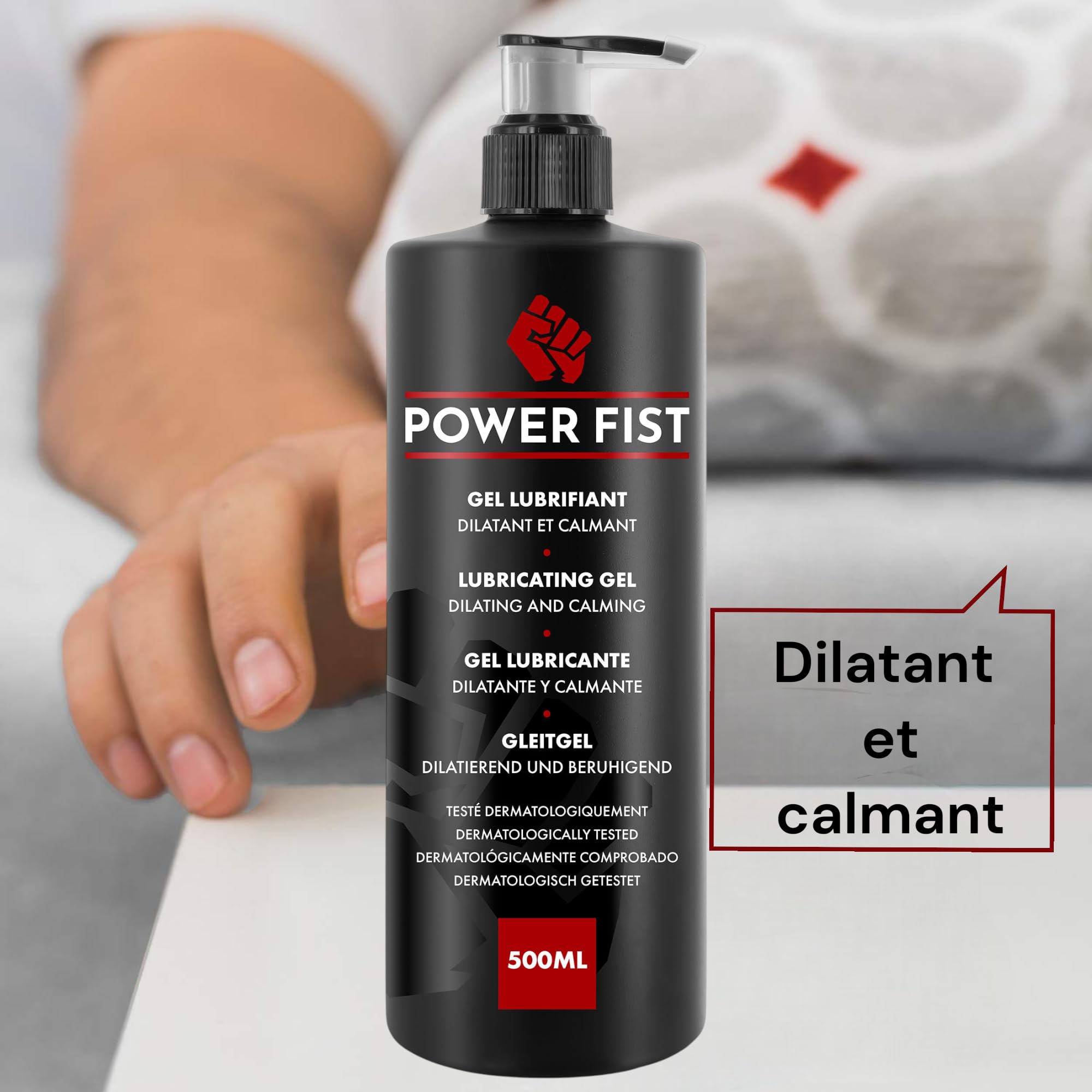 Power Fist Lubrifiant 500ml – Ultra Glisse Spécial Fortes Dilatations | Confort Longue Durée, Compatible Jouets & Préservatifs | Formule Sûre, Hypoallergénique, Base Eau