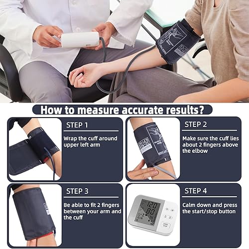 Miniatura 7 de Alcarefam Brazalete grande de presión arterial, 8.7 a 16.5 pulgadas (8.7-16.5 in) BP compatible con monitor Omron BP, manguito de repuesto para