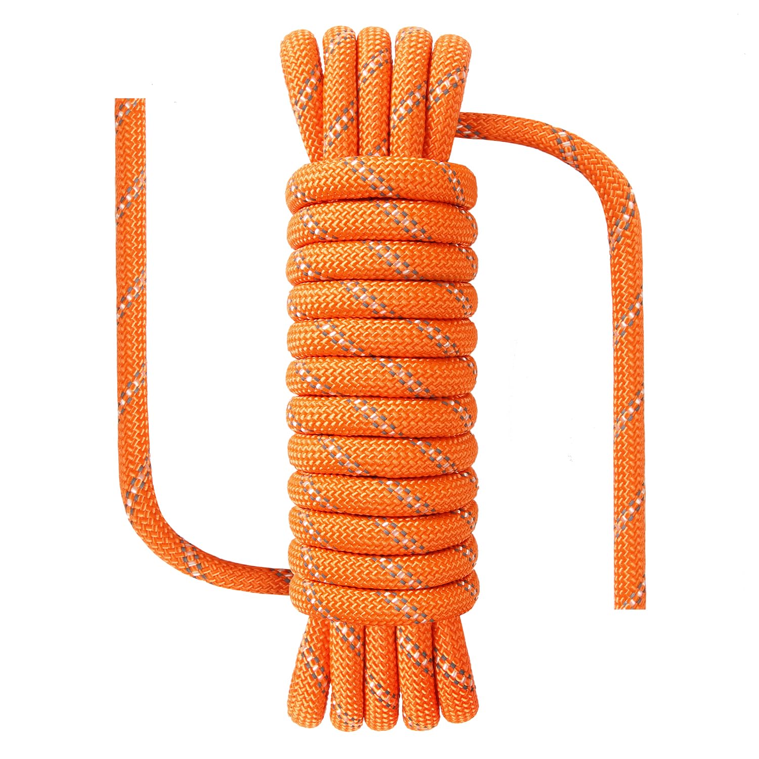NorthPada Boat Rope, Waterproof Anti-Freezing Static Rope, 15 kN, 10 mm x 5 Meters, Reflective Orange, Floating, for Arborist, Swing, Hiking, Boating, Marine, Rescuing, Rafting and Caving