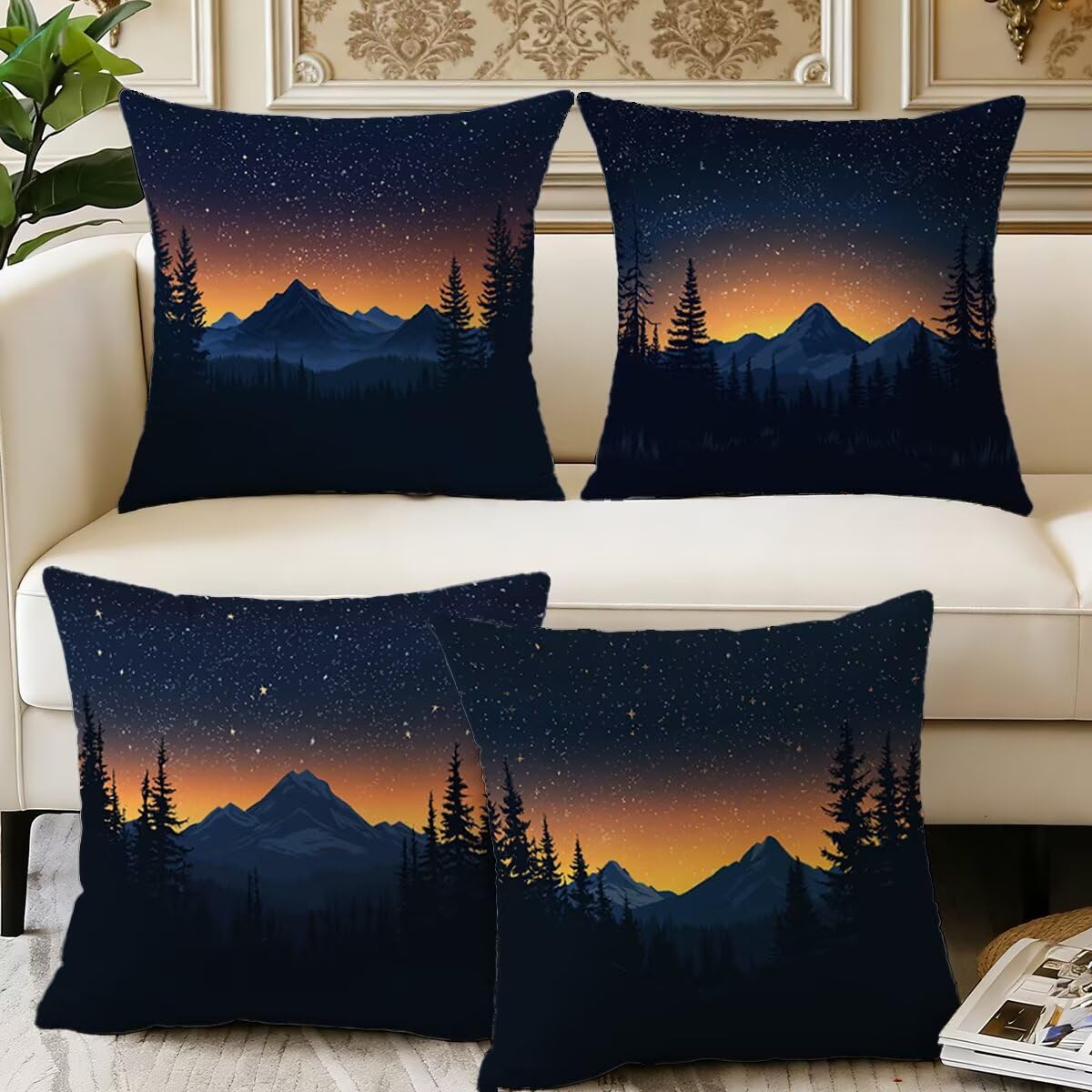 Poszewka na poduszkę na sofę granatowa 60x60 cm gwiaździste niebo aksamitna poszewka na poduszkę zestaw 4 sztuk, super miękka poszewka na poduszkę kwadratowa poduszka z niewidocznym zamkiem