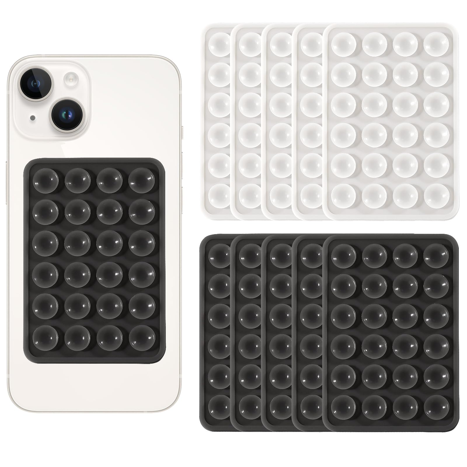 Vilbocr Lot De 2 Supports De Téléphone à Ventouse En Silicone, Mains Libres, Miroir De Douche, Vidéos Tiktok Et Selfies (transparents