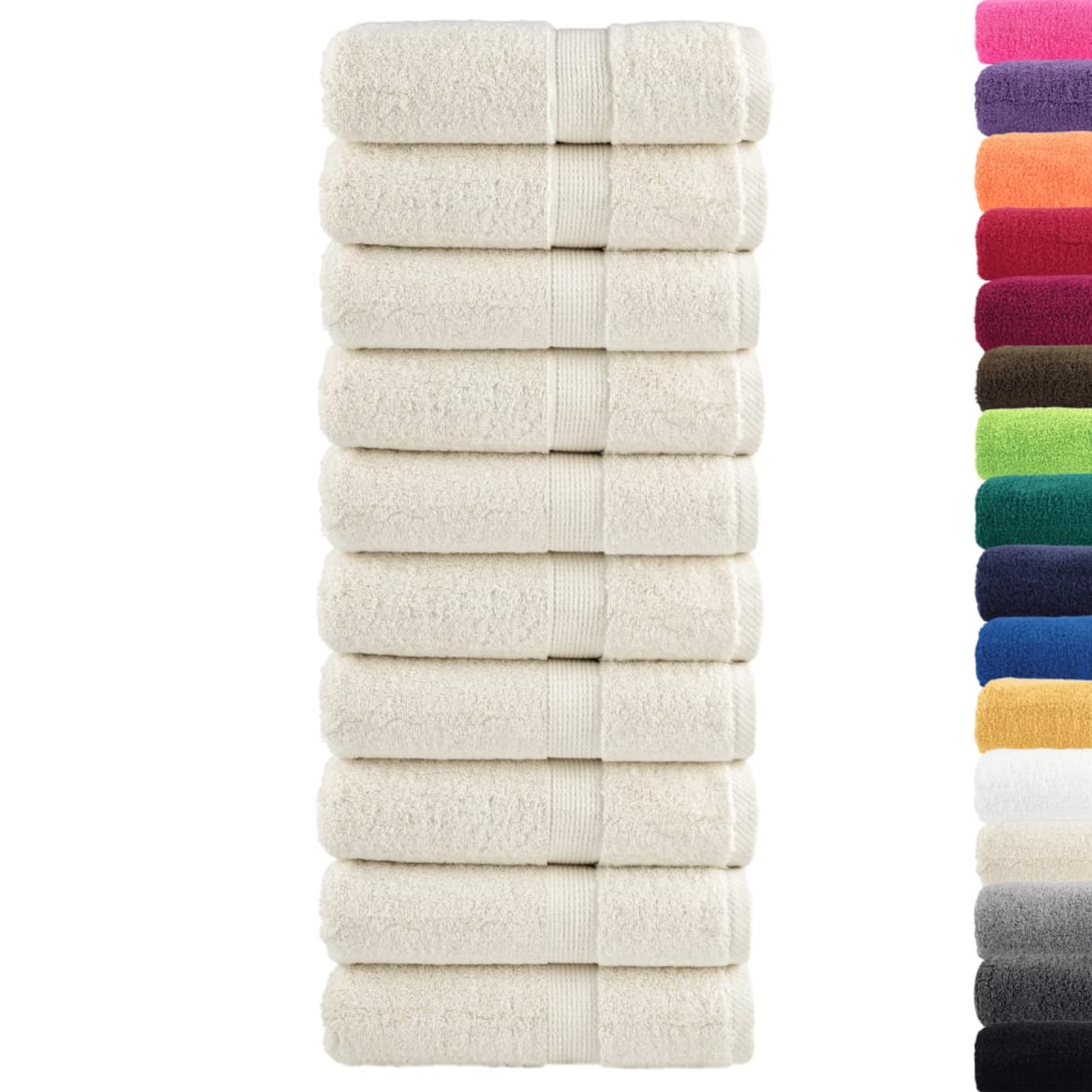 Asciugamani per Ospiti SOLUND 10 pz Crema 30x50cm 600 g/m2