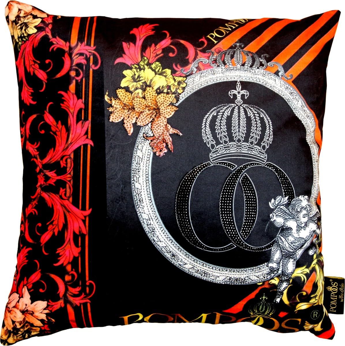 Coussin Pompöös Casa Padrino rouge noir pour décorer un salon chic