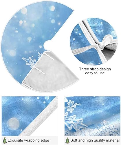 Miniatura 9 de Falda de árbol de Navidad de 36 pulgadas, muñeco de nieve y árbol de Navidad debajo de fuegos artificiales, decoración de Navidad para Navidad,