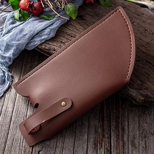 Miniatura 5 de Hemoton Cuero de hacha, protector de chef de 9.7 x 4.1 pulgadas, funda o mangas universales marrones, cinturón para cuchillo de carne de chef (9.8 x