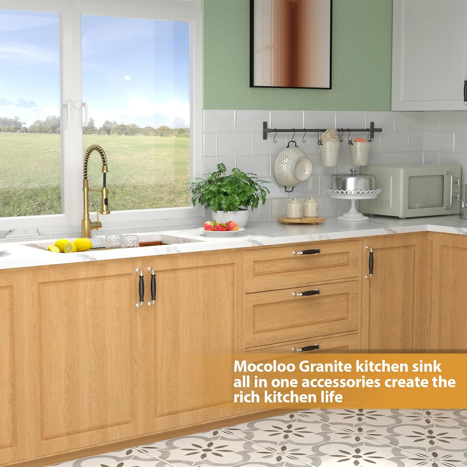 33 Undermount Kitchen Sink - Mocoloo 33 x 19 White Undermount Kitchen Sink 50/50 Granite Composite Double Bowl Workstation Classic Quartz Double Bowl with Gold Accessories