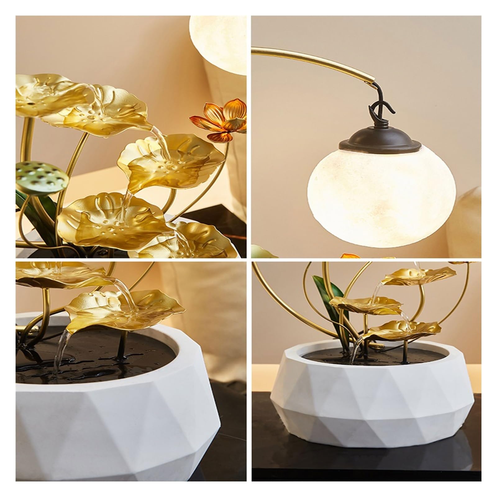 Fontana decorativa da tavolo, Decorazione Feng Shui Cascata Fortunata - Gioco d'Acqua con Ciclo Infinito for Casa e Ufficio - Elegante Scultura d'Acqua in Movimento - Regalo Perfetto for l'apertura di