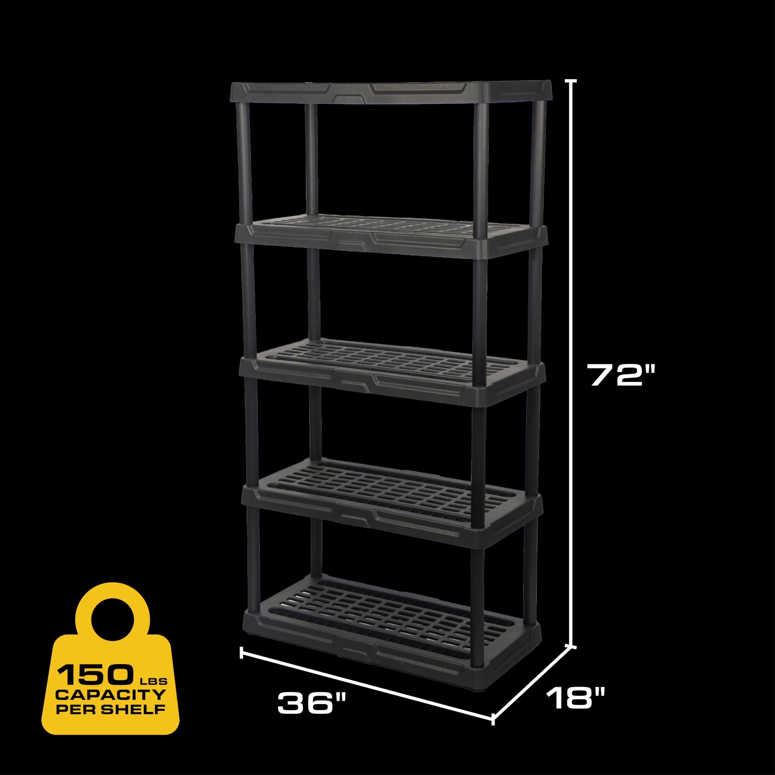 Amazon.com: CENTREX CX 5-Tier (72”H x 36”W x 18”D) Plastic Storage