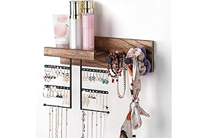 Kadolina Hanging Wall Jewelry Organizer with Bracelet Holder and Easy Installation
