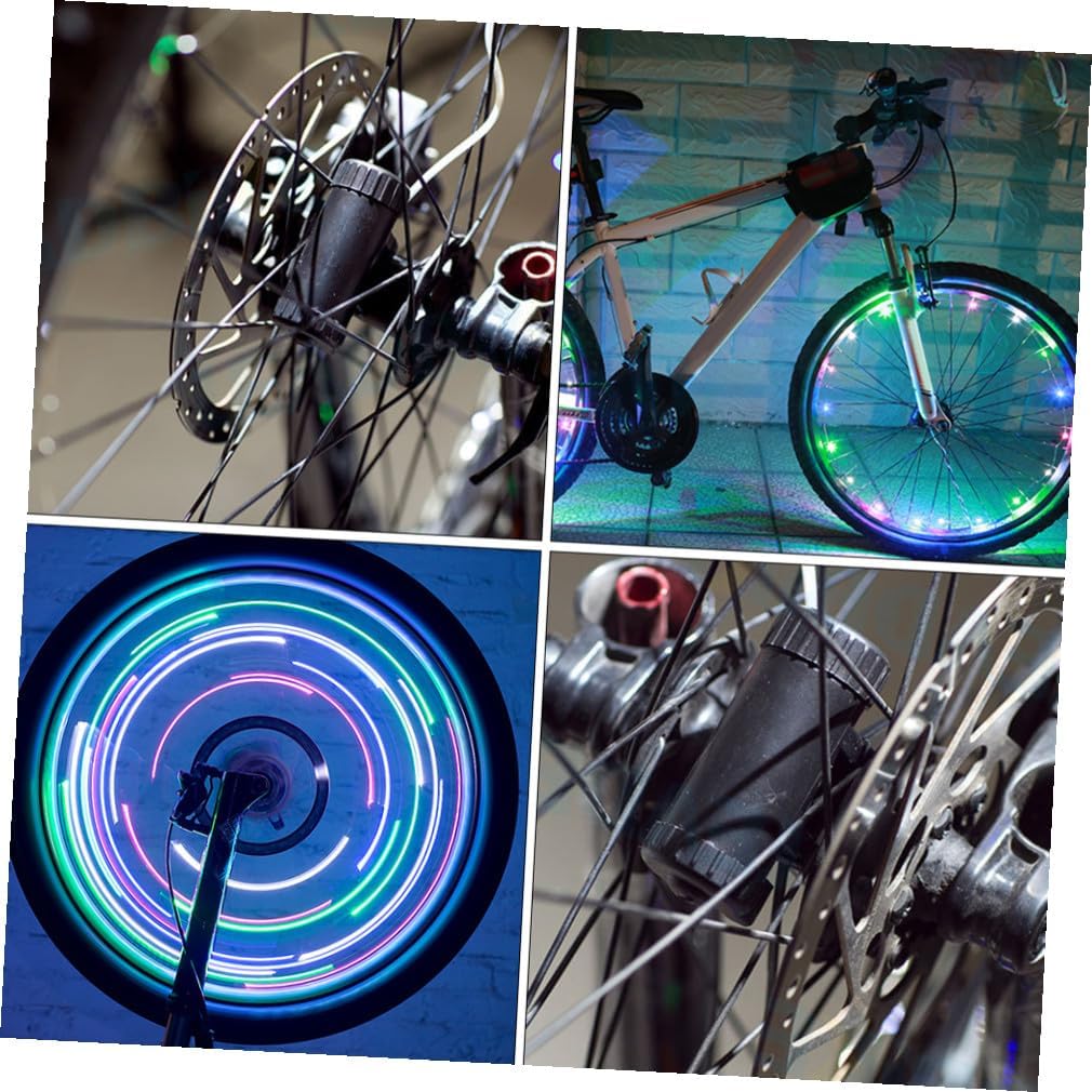 Abaodam 1Pc USB Rechargeable Wheel Lamp Decorative LED Bike Wheel Light for Night Riding Stylish Cycling Accessory with Bright Glow for Safety and Visibility image 5