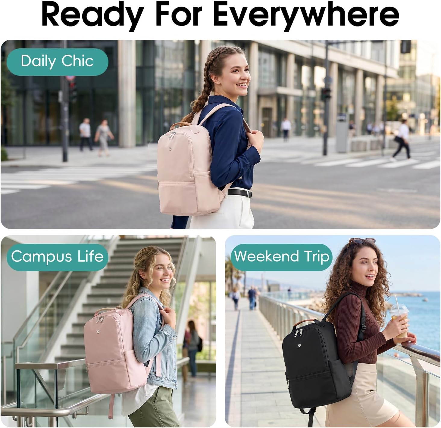 HomemeDiary Travel Backpack for Women & Men, Independent Laptop Compartment image 2