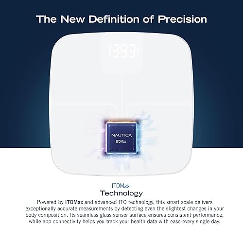 Miniatura 5 de Nautica Báscula digital de baño Body Tracker, báscula inteligente habilitada para Bluetooth con IMC, grasa corporal, seguimiento de masa muscular