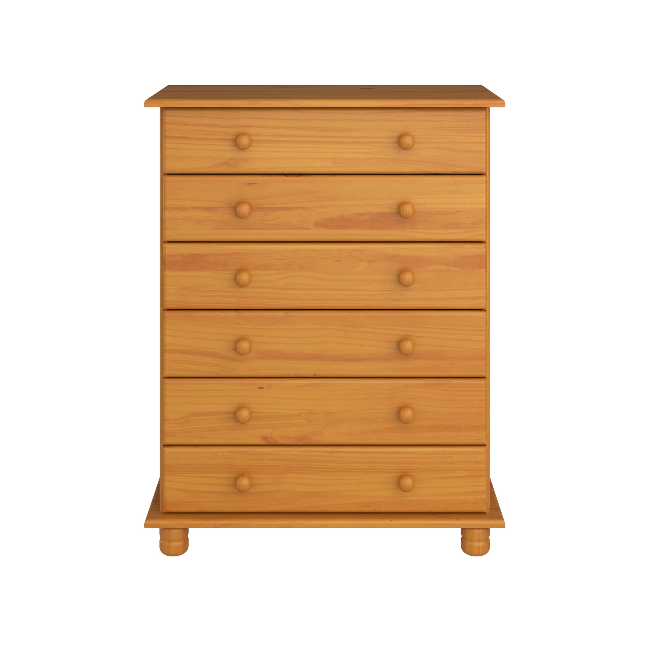 Cómoda, Realizada en Madera de Pino Macizo, Serie Canet. Medidas 78x39 cm (Ancho x Fondo) (100 cm de Alto, Miel)