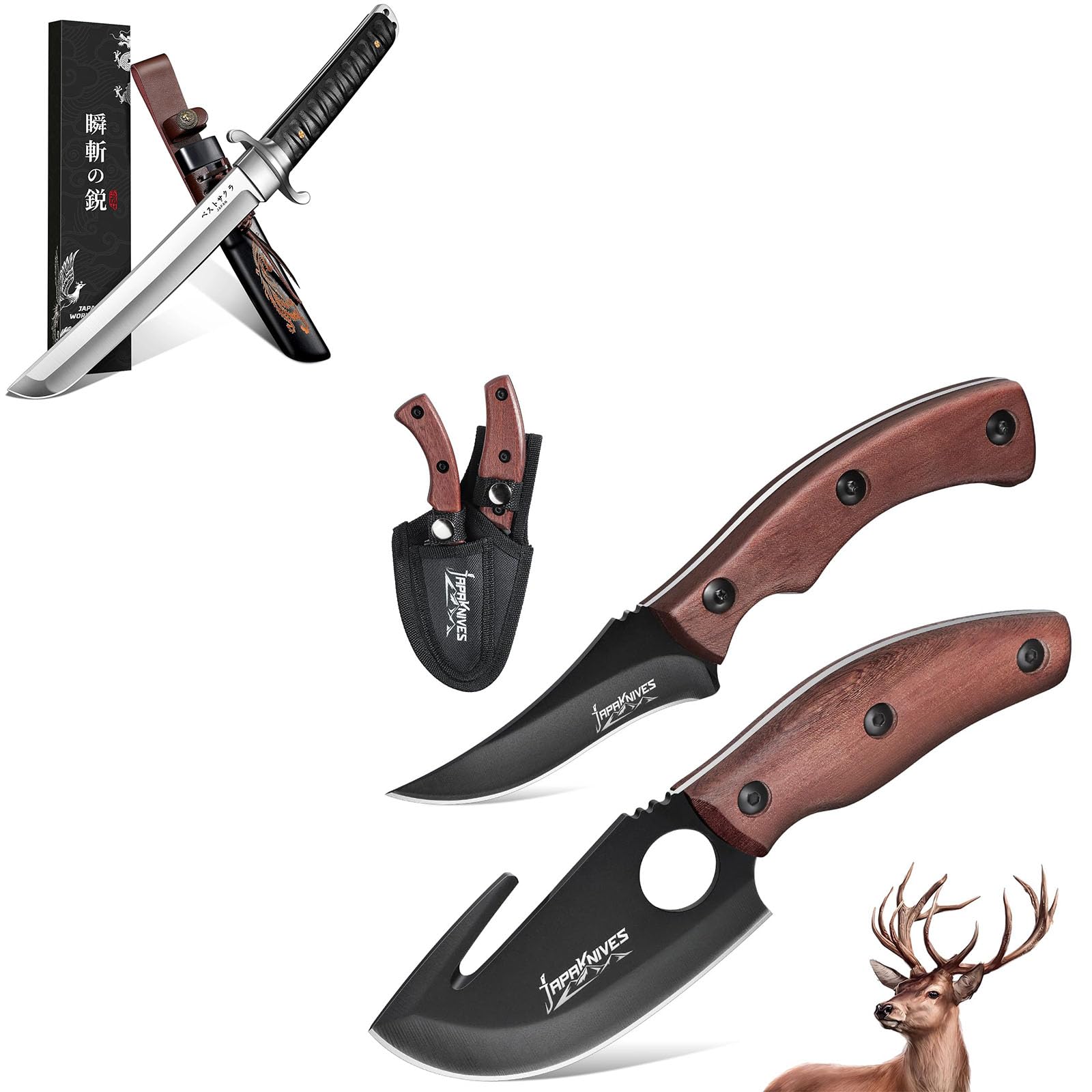 Japaknives Survival Tanto Messer Jagdmesser Aufbrechmesser