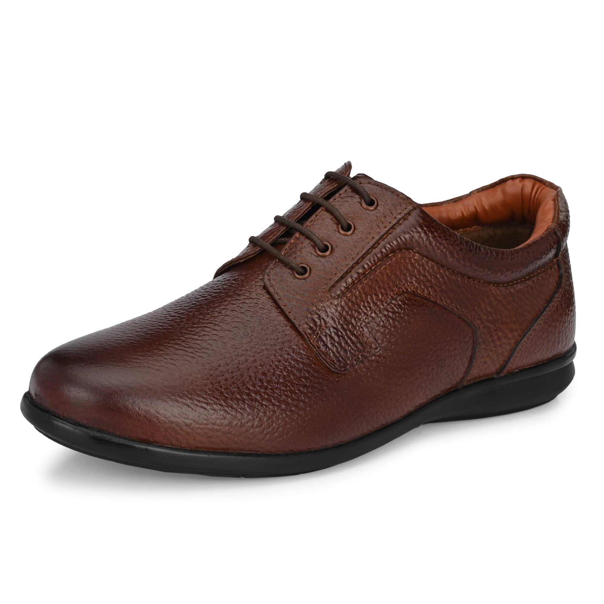 auserio Men's Full Grain Leather Derby Lace Up Formal Shoes | Anti Skid Sole & Waxed Laces | Antimicrobial & Heat-Insulating | Memory Foam Padded Insole | Shoes for Office & Parties (SSE 68.69.88)-picture-38