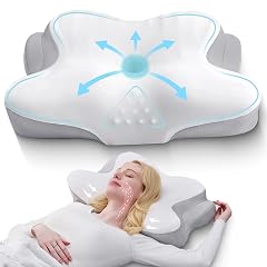 BDEUS Ergonomic Cervical Neck Pillow for Sleeping Memory Foam Pillow with Massage Nodes for Neck Pain Relief Side