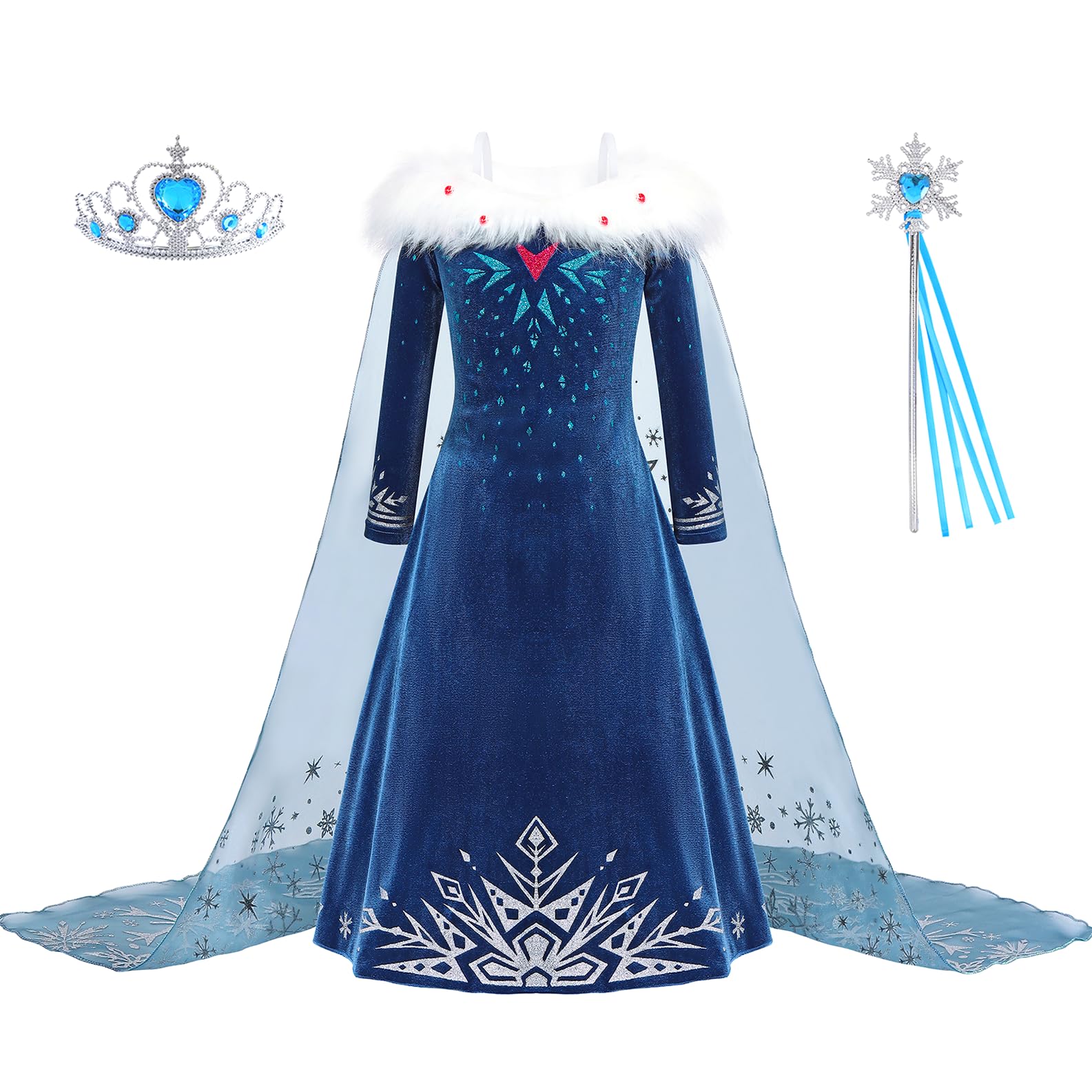 Snow Queen Winter Princess Dress Costume for Girls