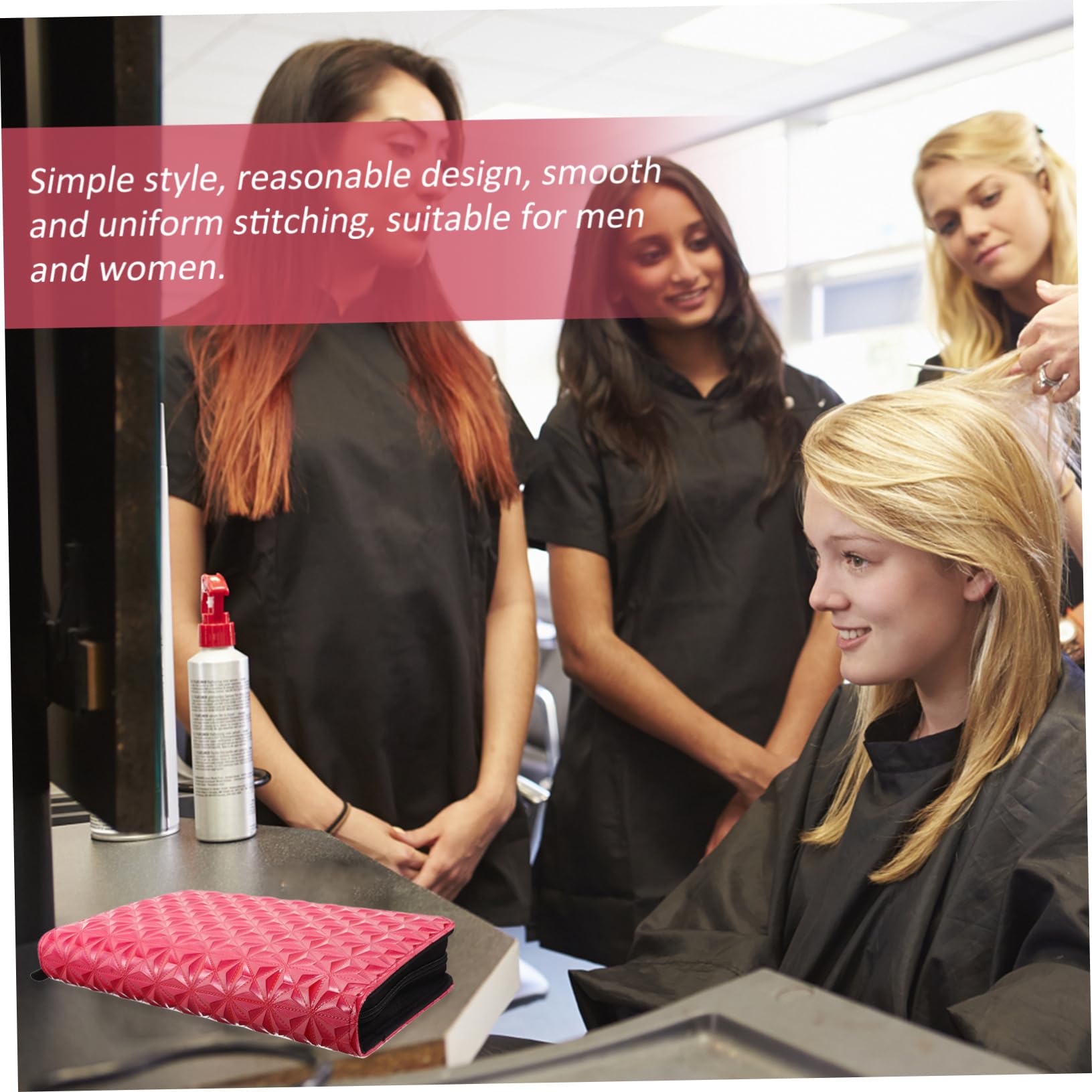 PU Leder Haarschneidescheren Rosa Tasche für Friseure im Salon