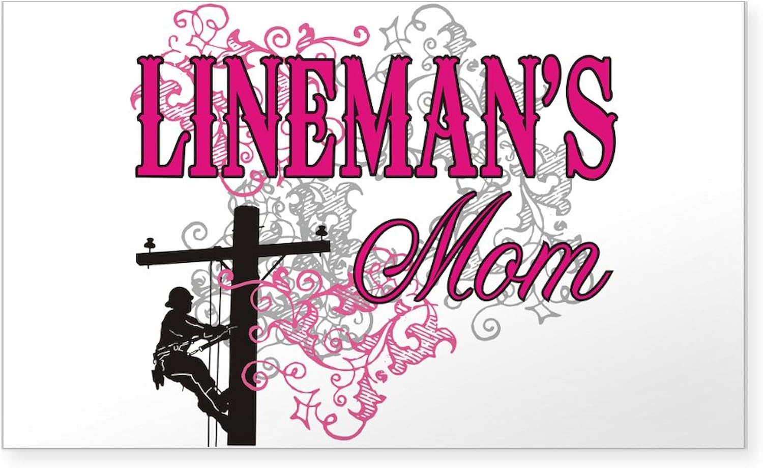 CafePress Lineman's Mom Rectangle Bumper Sticker Car Decal