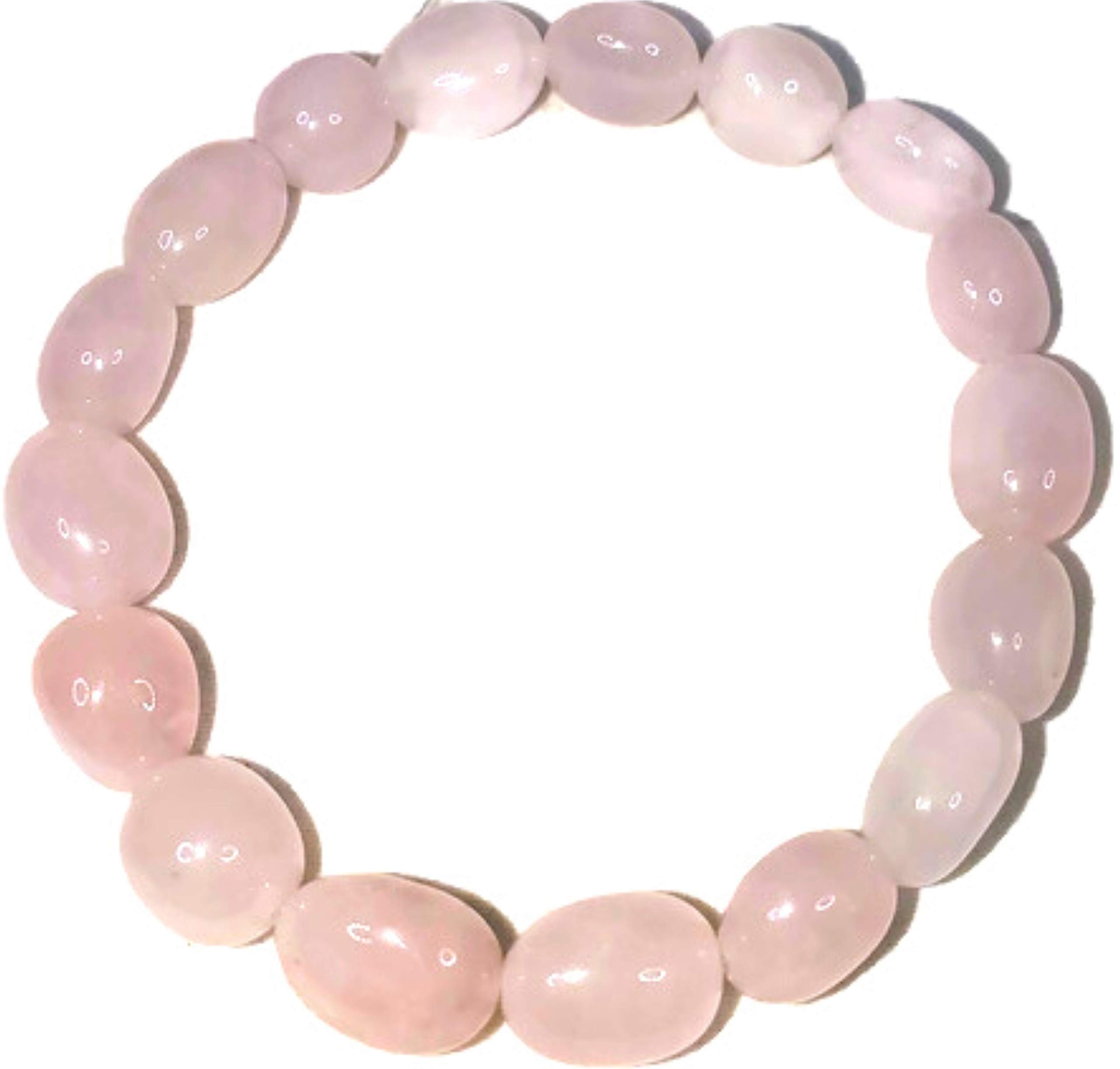 Natural Tumbled Healing Stones Bracelet for Women - Premium Gemstone Beads Stretchy Chakra Crystals Bracelet (rose-quartz)
