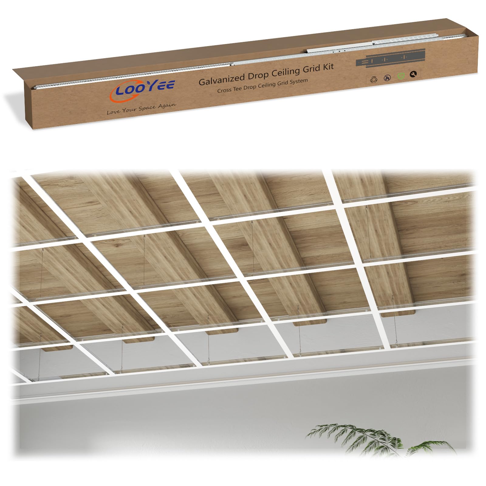 Photo 1 of LooYee 168 Sq.Ft Drop Ceiling Grid System Kit