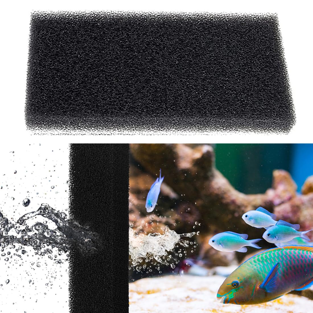 Cotone Biochimico Densità del Carbone Attivo Media Filtrante Schiuma Biofiltro Filtrazione Particelle L32xW12xH2CM