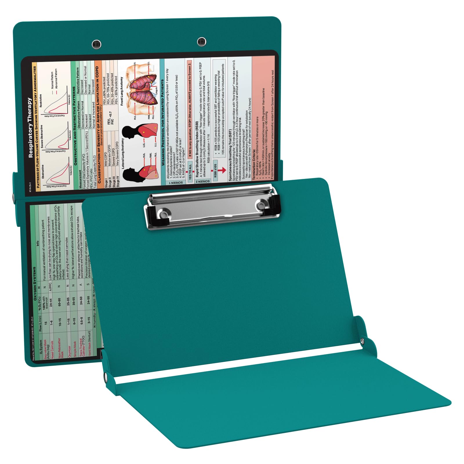 Whitecoat Clipboard® - Respiratory Edition (Teal, Bifold)