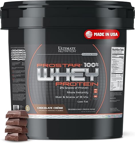 Vista 83 de Ultimate Nutrition PROSTAR 100% proteína de suero en polvo, baja en carbohidratos, apta para dieta cetogénica, 80 porciones, crema de chocolate