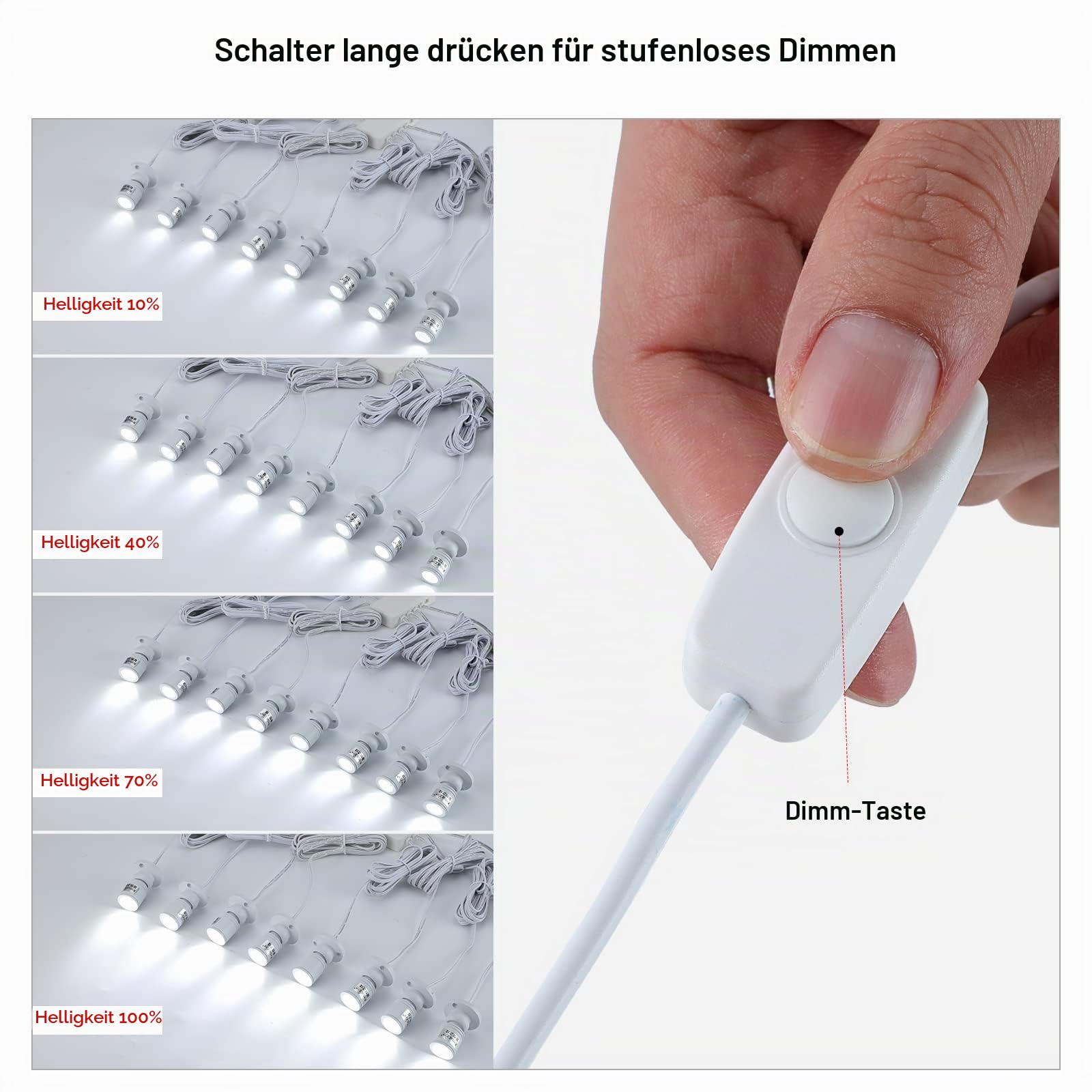 Cefrank Mini LED Spots Vitrinenbeleuchtung, dimmbar Einbaustrahler, Nachtlicht mit Drehbar Licht Kopf für Zuhause, Restaurants, Schrankbeleuchtung(1W, 8-Stück, Weiß)