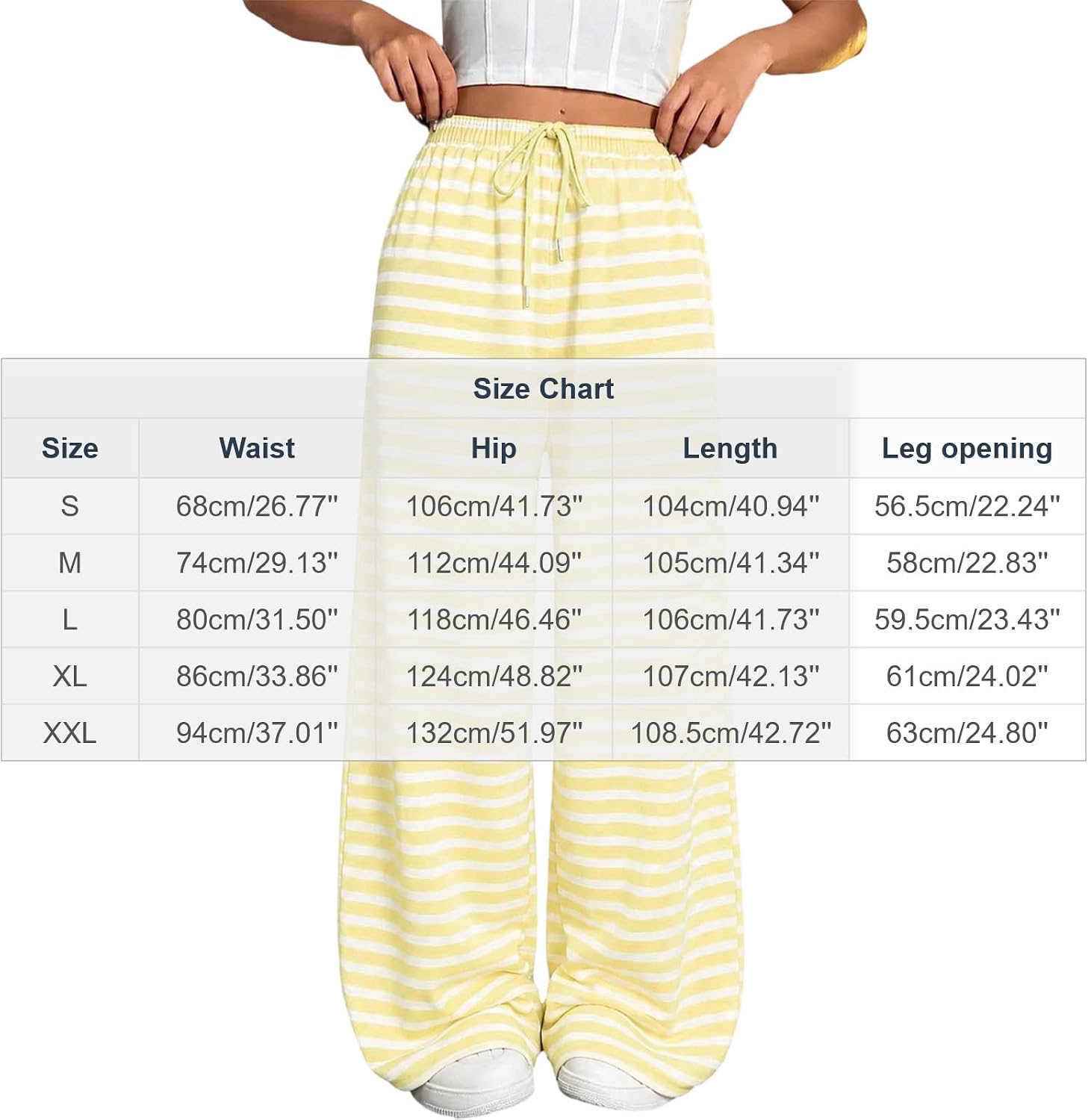 Women's Striped Barrel Pants Wide Leg Lounge Pants