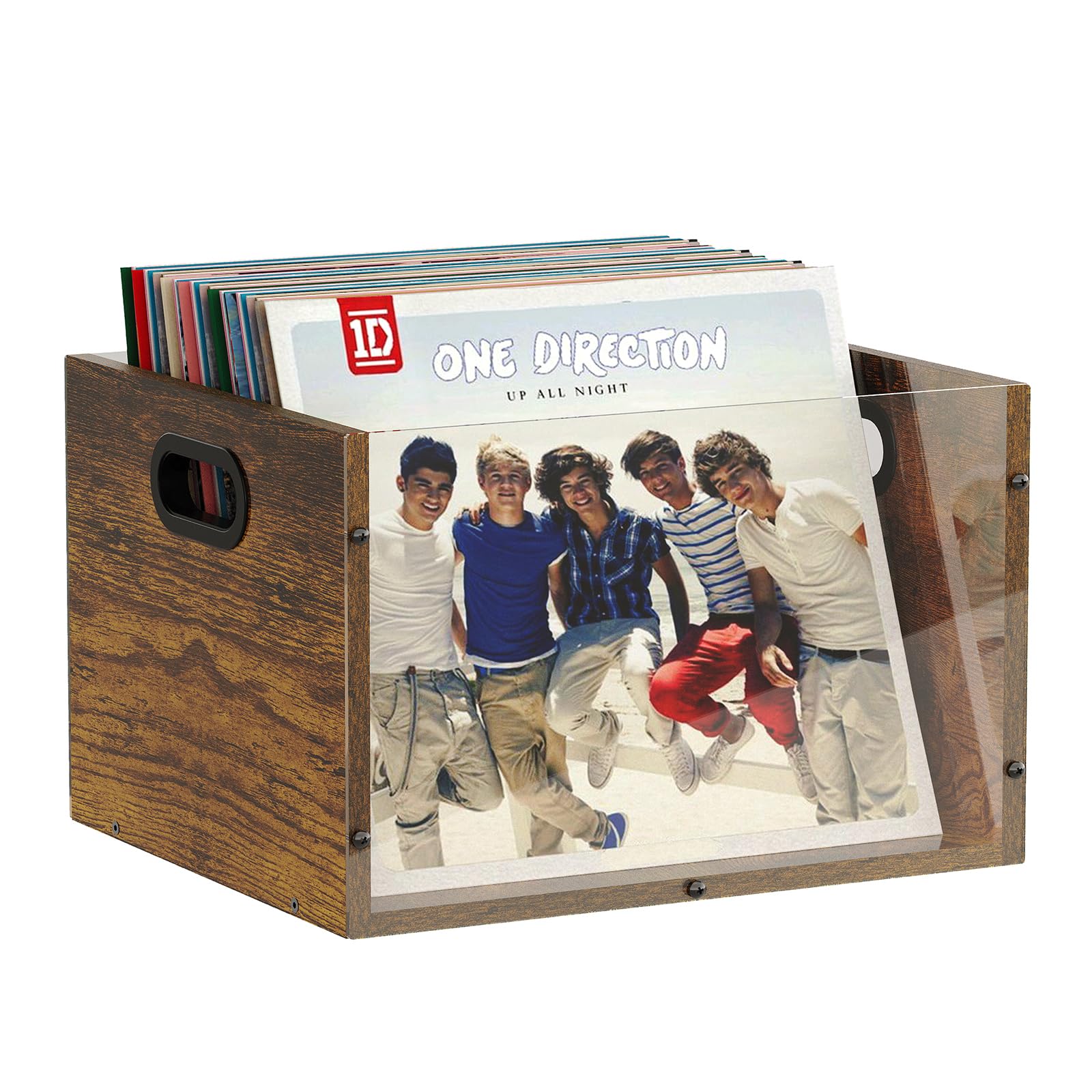 Vinyl Holder Vinyl Record Storage Crate - Acrylic & Wood Display Holder ...