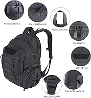 Vista 5 de Mochila militar táctica de 45L para adultos para portátiles de 17 pulgadas