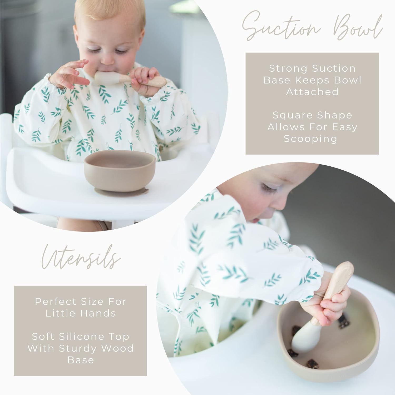 Little Keegs Baby Feeding Set - Dusty Blue, 8 Piece, BPA Free Silicone, Microwave and Dishwasher Safe
