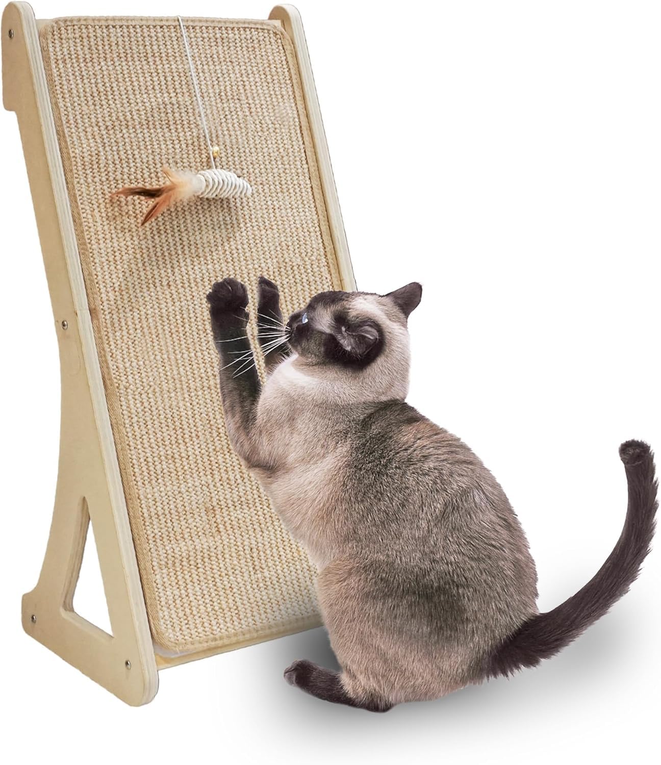 Jucgghk The Beautiful L-Shaped Steal Cat Scratcher Contains Catnip. It is an Artificial Pet Scratcher Suitable for Indoor Pets Suitable for Indoor Pets(L-Shape Scratcher)